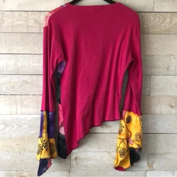 Assymetrical folk art long sleeve tee - Picture 2 of 8